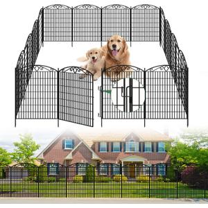 Outdoor Dog Fence for Yard, 15 Pack Fences with Latch Suitable for Patio Garden Yard, 33in(H) x 32.5ft(W) Decorative Fencing Panels for Detering Animals (15 Packs)