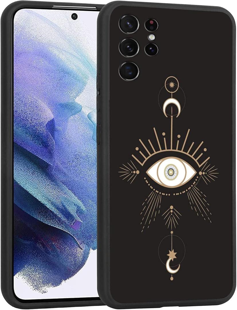 Compatible with Samsung Galaxy S22 Ultra Case, Evil Eyes Phone Case for Girls Women Cute Soft TPU Case