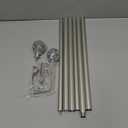 Silver Decorative Crystal Curtain Rods:36"-88" Heavy Duty Adjustable Window Curtains Rods for Bedroom Living Room,Nickel Modern Girly Acrylic Drapery Rods Set with Sheer Bling Foil Finials (36-88" ( 1pack ), Silver)