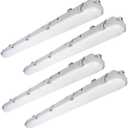 DAKASON 4FT LED Vapor Tight Light with Motion Sensor 60W 6600lm, Waterproof LED Outdoor Shop Lights 5000K IP65 100-277V Vapor Proof Fixture for Parking Garage Car Wash Warehouse UL Listed 4-Pack