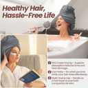 GRACEBERRY Large Microfiber Hair Towel Wrap for Women, 24x40 Inches Fast Drying Hair Turbans for Wet Hair, Super Absorbent Head Towels for Curly Hair Long & Short Hair (Grey)