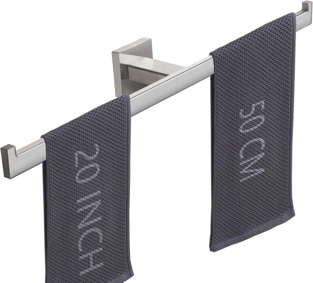 20-Inche Towel Bar for Bathroom Wall Mounted, Brushed Nickel Hand Towel Holder Towel Slipper Rack Towel Rod Heavy Duty Kitchen Bathroom Hardware Towel Organization and Storage,A9076BN-L5 (20 INCHE, Brushed Nickel)