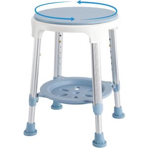 Shower Chair Stool for Inside Shower, Small Corner Plastic Stool for Shower 300 Lb,360 Swivel Bath Shower Seat for Seniors Adults Sitting, Adjustable Bathtub Stool with Storage Tray (Blue)