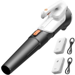 Litheli 20V Cordless Leaf Blower, Dual 2×2.0Ah Batteries Included, 350CFM/85MPH, 2-Speed Lightweight Handheld Electric Blower for Lawn, Patio, Dust & Leaves