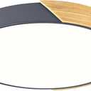 Modern LED Ceiling Light, Minimalist Wood Flush Mount Ceiling Light Fixture, 4000K Not Dimmable, Circle Lighting Lamp with Acrylic Lampshade for Bedroom Dining Room Laundry (Grey, 15.8'')