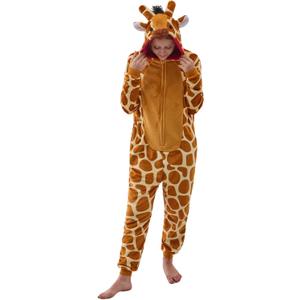 NEWCOSPLAY Unisex Adult Giraffe Onesie Pajamas Animal One Piece Costume Cosplay Sleepwear (Giraffe, X-Large)