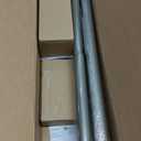 KAMANINA 1 Inch Extra Long Curtain Rod 140 to 195 Inches Silver Heavy Duty Curtain Rods for Windows 120 to 170 Inch, Adjustable Drapery Rods with Netted Texture Finials