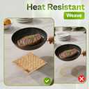 Natural Water Hyacinth Placemats, Handwoven Square Table Mats, Heat-Resistant Dining Set, 8x8, 10x10, 12x12 Inch Options (Set 2, 12 in Square)