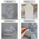 Curved Top Arch Cover Backdrop 2.6x6ft Mediterranean Portuguese Patchwork Tile Theme Spandex Background for Birthday Wedding Shower Banquet Porcelain Party Decoration,G-X05