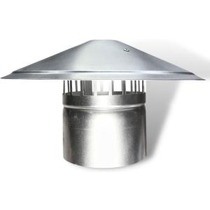 Byson Stainless Steel Roof Cowl 125mm/150mm Ducting Pipe Woodburner Flue Liner Ventilation Pipe Rain hat Chimney Pot Roof Cowl rain Cover (125mm/5), Silver