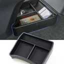 Lower Center Console Organizer for VW ID4 2023 2024 2025 Accessories, Lower Center Console Tray ID.4 Underseat Armrest Storage Box Coin Holder, Black
