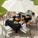 LUSHVIDA Rectangle Outdoor Tablecloth with Umbrella Hole and Zipper, 52x70 Inch Black, Washable Waterproof Table Cloth Spill Proof Wrinkle Free Table Cover for Patio Spring Summer Picnic BBQS