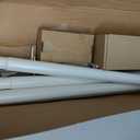 KAMANINA White Curtain Rods for Windows 48 to 84 inch, 1 inch Adjustable Decorative Curtain Rod 32 to 86 inch (2.6-7.1ft), Single Drapery Rod with Twisted Cage Ends