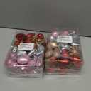 2 x 36 Pcs Valentines Heart Shaped Ornaments Valentine Heart Decorations Pink Red Silver Rose Gold Heart Ornaments for Romantic Christmas Wedding Anniversary Valentines Tree Hanging Decorations