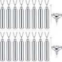 16 Pieces Urn Necklace for Ashes Cremation Cylinder Memorial Silver Stainless Steel Memorial Pendant Jewelry for Women Men Loved Ones