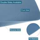 uxcell 4 Pcs Faux Leather Placemats for Dinner Table, PU Leather Drop-Shaped Table Mats Heat Resistant Waterproof Oil Proof Kitchen Placemats (Light Blue)