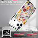 2 x Compatible with iPhone 17 Pro Case Wallet Cute for Women with Design,Rugged Credit Card Holder Slot Protective Phone Skin Cases Girly Design (Red Vibrant Colorful Flowers)