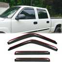 4pcs Original Side Window Wind Deflectors for 02-06 Avalanche/Suburban/Escalade EXT/Yukon XL 01-07 Silverado/Sierra 1500/2500/3500 Classic/Crew,Rain Guards,Window Visors for Cars,Vent Deflector 194355