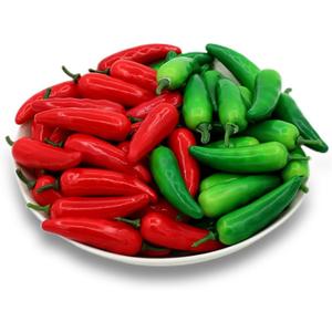 Realistic Mini Fake Hot Chili,Simulation Lifelike Pepper,Chili Pepper Decorations Artificial Fake Vegetables Red Chili Green Pepper Model for Photoshoot Props Home Kitchen Party Decoration