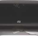 Tork Twin Jumbo Toilet Paper Roll Dispenser Smoke T22, Refill Indicator Window, 56TR