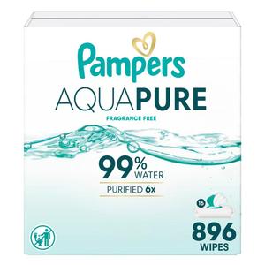 Pampers Baby Wipes - Aqua Pure - 896ct