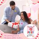 Quelay 50 Set Valentine's Day Puzzle Pin Conversation Heart Puzzle Piece Lapel Pins Hug Me Love Sayings Brooches with Thank You Cards & Gift Bags for Classroom Exchange Party Wedding Favors