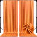 10 x 10 Feet Orange A Backdrop Curtain for Partie, Background Curtains for Photoshoot, Birthday, Wedding, Halloween, Thanksgiving, Christmas, New Year Party Decorations 5Ft x 10Ft, 2 Panels