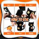 4 Pcs Black Cat Halloween Decor Honeycomb Centerpieces Decorations 3D Paper Black Cat Table Decor Scary Halloween Party Decorations for Farmhouse Home Kitchen Desktop Ornaments