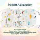 Blessique Baby Burp Cloths 5 Pieces 100% Cotton Muslin Soft Absorbent Burping Cloth for Baby Boy Babygirl, Baby Towels, Baby Girl Newborn Essentials, Paos para Eructos De Beb