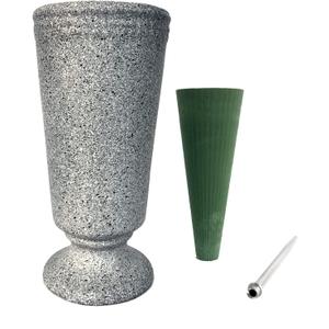Grave Vase Cemetery Grave Decoration for Cemetery Grave Headstone Flower Vases with Spikes and Floral Foam