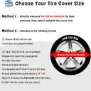 OutdoorLines Outdoor Waterproof Tire Covers Set of 4 - UV-Proof Trailer Wheel Cover Windproof Tire Protector for RV Jeep Trailer Camper Van Truck, Universal Tire Covering Fits Diameters 24"-26", Black