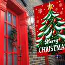 Merry Christmas Flags for Outside 28x40 - Large Christmas House Flags Double Sided - Big Xmas Outdoor Flag Decorative