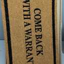 BIRDROCK HOME Come Back with a Warrant Coir Doormat | 18 x 30 Inch | Standard Welcome Mat with Black Border and Natural Fade | Vinyl Backed | Outdoor