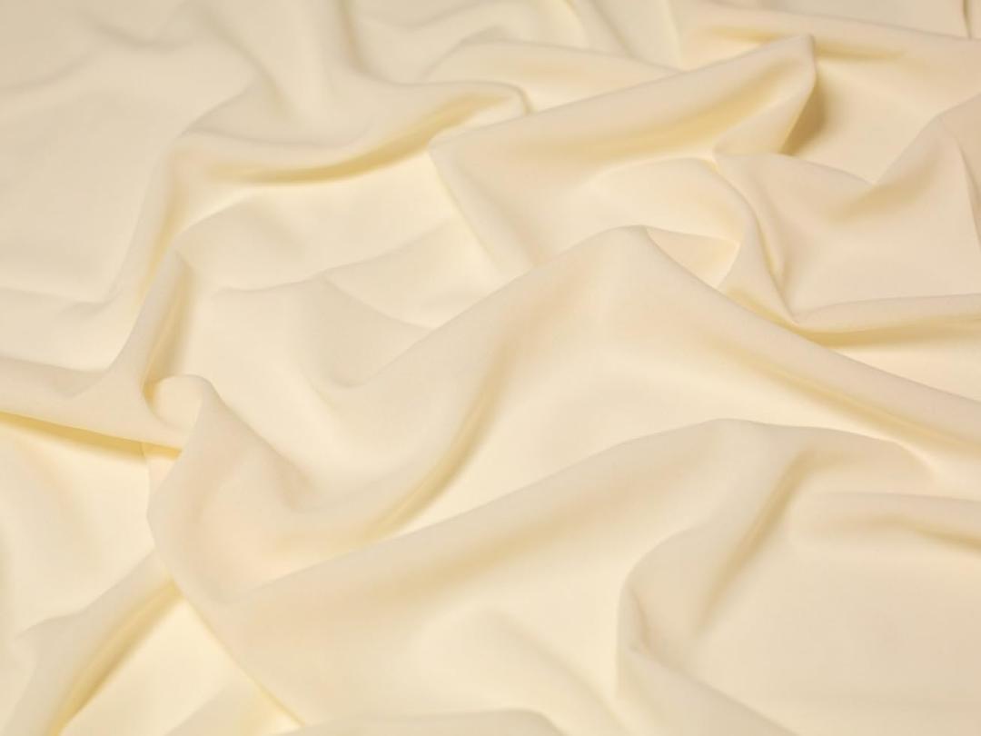 Polyester Georgette Fabric Soft Cream Plain - per Yard