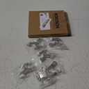 KOVOSCH 6 Pack Hinge Pin Door Stopper Brushed Satin Nickel - Adjustable Heavy Duty Hinge Pin Door Stops with White Rubber Bumper Tips