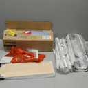 VASAGLE Slim Rolling Cart, 5-Tier Storage Cart, Narrow Cart with Handle, 5.1 Inches Deep, Metal Frame, for Kitchen, Dining Room, Living Room, Home Office, Oak Beige and Classic White