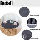 LUSHVIDA Round Vinyl Waterproof Tablecloth Grey, Fits Tables up to 36''-44''