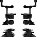 HENBOW 3/4" Pipe Clamp,Wood Gluing Pipe Clamp Set,Heavy Duty Cast Professional Pipe Clamps Tools,Cast Iron Wood Clamps Quick Release for Woodworking Improvement and Diy Projects(2Pack-Black)