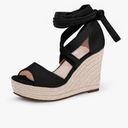 Women's Espadrilles Wedges Sandals Heels Open Toe Tie Lace Up Platform Ankle Strap Summer Dress Shoes, Size 8½