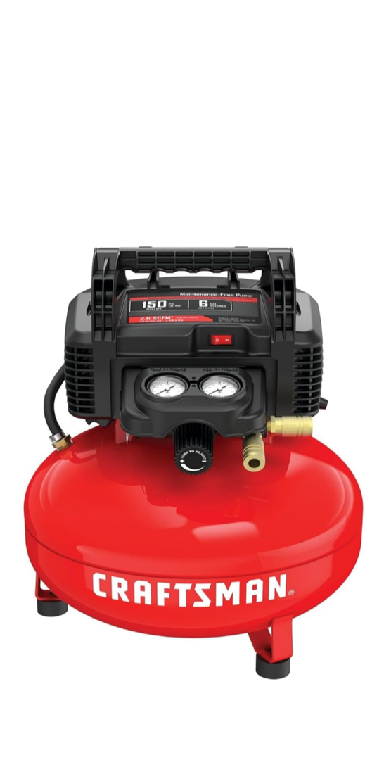 CRAFTSMAN Air Compressor, 6 Gallon, Pancake, Oil-Free 
(CMEC6150K)