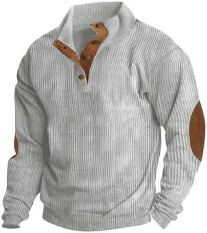 Men's Casual Corduroy Sweatshirt -Stylish and Comfortable Long Sleeved Corduroy, Size L