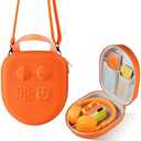 sarlar Hard Travel Case Compatible with Yoto Mini (2024 Edition) & Accessories, Carrying Case with Shoulder Strap Holds kids Audio Music player, Headphones & Up To 120 Audiobook Cards, Orange