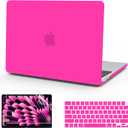 B BELK Compatible with MacBook Air 15 inch Case 2026 2025 2024 2023 M5 M4 M3 M2 A3448 A3241 A3114 A2941 Liquid Retina Display, Matte Plastic Hard Shell Case +Keyboard Cover +Screen Protector, Hot Pink