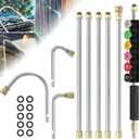 Sealegend Pressure Washer Extension Wand with 6 Spray Nozzle Tips for Gutter Cleaning up to 9FT, Upgrade Power Washer Lance with 30, 90, U-shaped Curved Rod, 1/4" Quick Connect, 4000 PSI