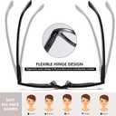 Reading Glasses for Women Men Square Oval Readers with Spring Hinge Anti UV Glare 3.5