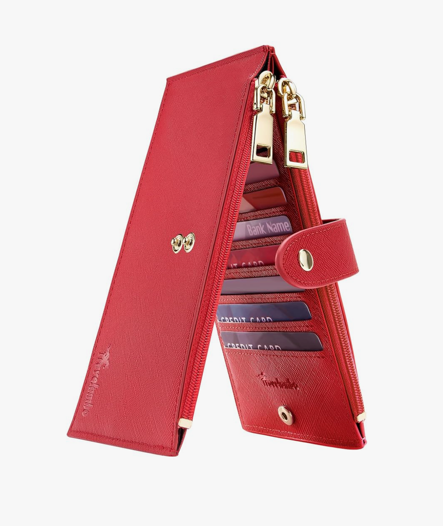 RFID Wallet Women Large Size Bifold Multi Card Wallet Case with Zipper Pocke Credit Card Holder for Women