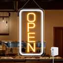 inShareplus 16"x 9" Super Bright Open Sign,12V LED Neon Open Signs for Business for Window, with ON/OFF Switch, Electric Light up Signs for Stores, Restaurants Retail Shops (Yellow-White-Vertical)