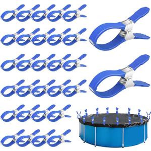 30 PCS Pool Cover Clips for Above Ground Pools,5.1 Inch Stainless Steel Pool Cover Clamps, Heavy Duty Windproof Pool Clips for Winter Outdoor Above Ground Swimming Pool Cover