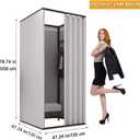 Clothing Store Fitting Room, Portable Changing Room with Shading Curtain Used in Office, Mall, Boutique, Home, Movable Temporary Mobile Privacy Protection (grey, 47x47x79 inches)