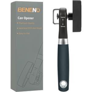 Beneno Can Opener, Manual Side Safe Cut Can Opener Smooth Edge with Durable Sharp Blade, Effort-Saving Knob & Comfortable Non-slip Handle, Green